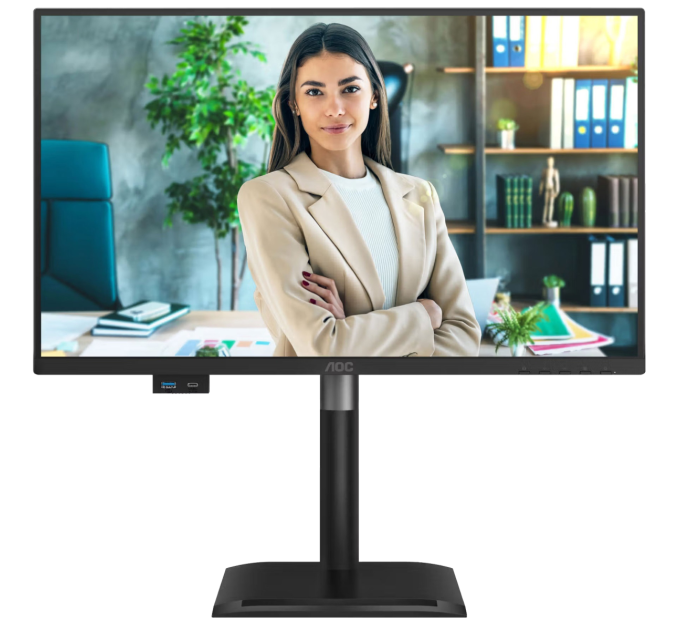 AOC Монiтор TFT AOC 23.8" 24P4CV PS FHD 120Hz HDMI DP USB-C RJ-45 Pivot USB MM Black