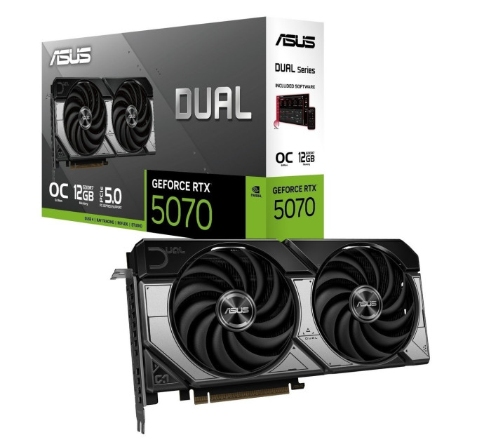 ASUS Відеокарта GF RTX 5070 12GB GDDR7 Dual OC Asus (DUAL-RTX5070-O12G)