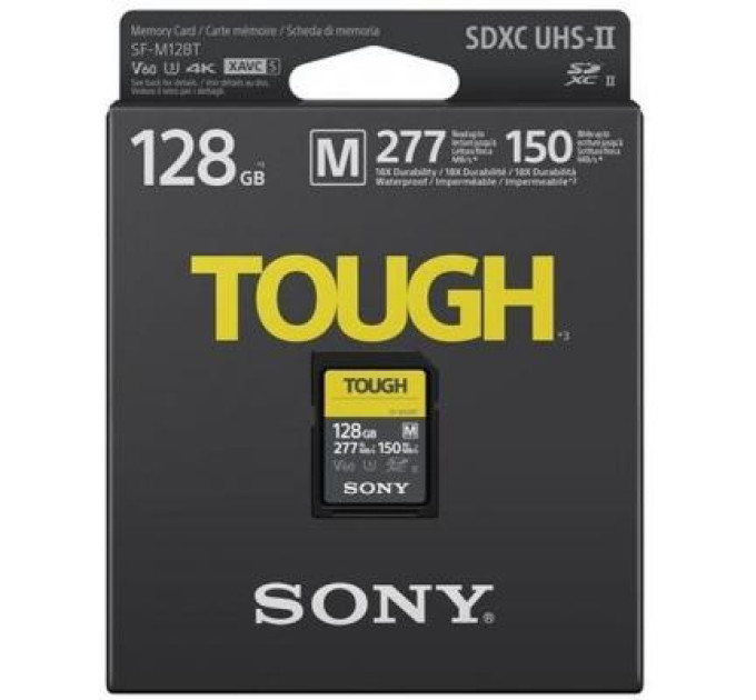 Sony Карта пам'яті Sony 128GB SDXC class10 UHS-II U3 V60 Tough (SFM128T.SYM)