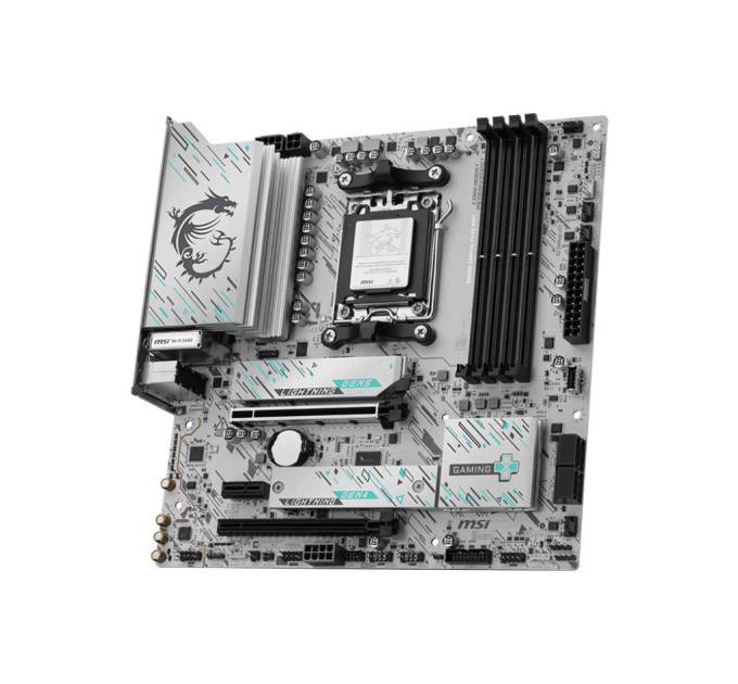Материнcька плата MSI B850M GAMING PLUS WIFI sAM5 B850 4xDDR5 M.2 HDMI DP WiFi BT mATX