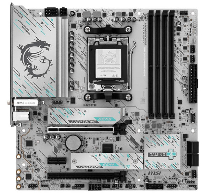 Материнcька плата MSI B850M GAMING PLUS WIFI sAM5 B850 4xDDR5 M.2 HDMI DP WiFi BT mATX