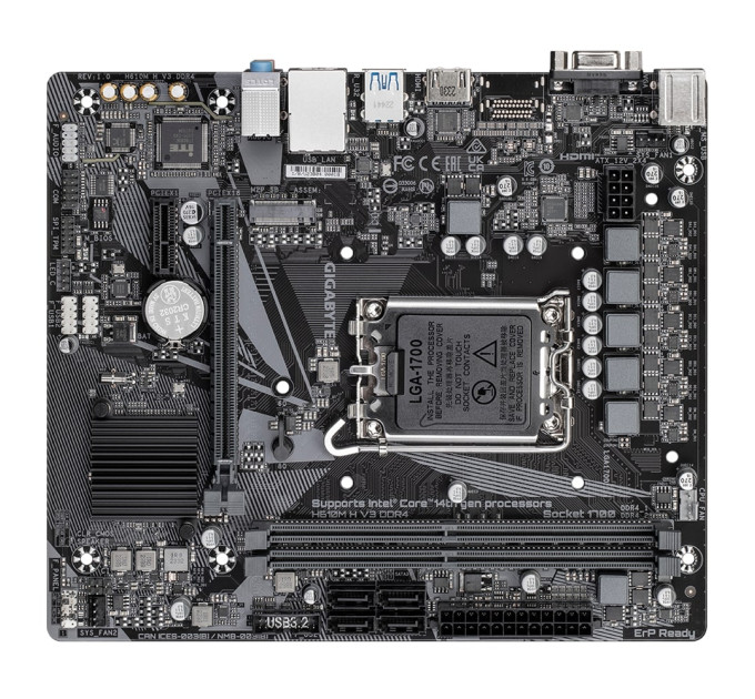 GIGABYTE Материнська плата GIGABYTE H610M H V3 DDR4 s1700 H610 2xDDR4 HDMI D-Sub mATX