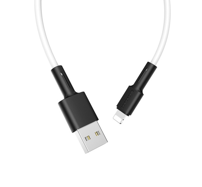 Кабель  BOROFONE BX31 USB to iP 2.4A, 1m, silicone, TPE connectors, White