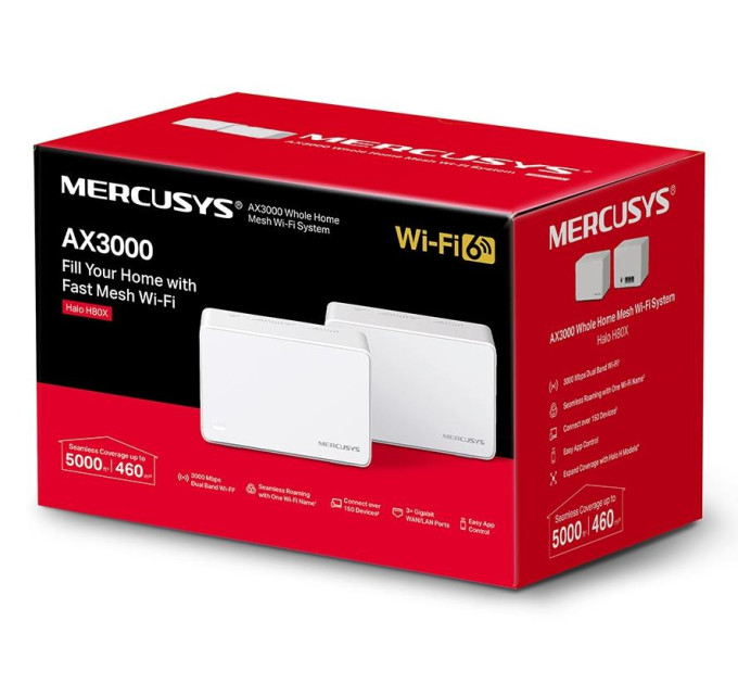 Mercusys Wi-Fi система  Mercusys Halo H80X 2PK (HALO-H80X-2-PACK)