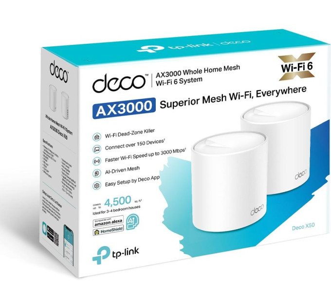 TP-Link Домашня Mesh Wi-Fi система (2 шт у комплекті), арт. Deco X50(2-pack) TP-LINK
