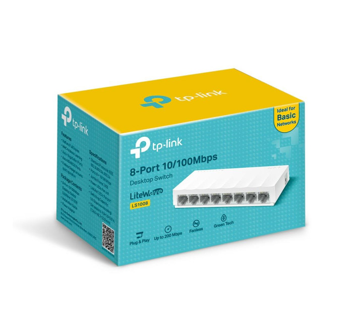 TP-Link Настільний комутатор на 8 портів 10/100 Мбіт/с, LS1008