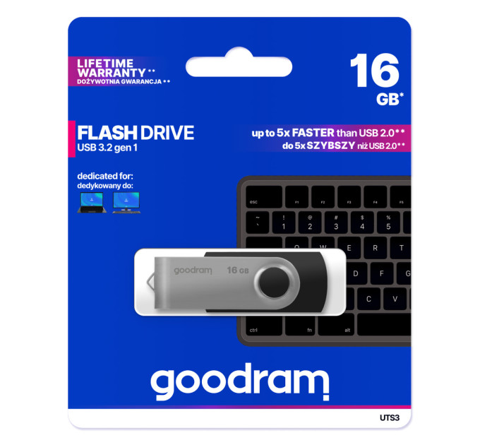 Флешка 16GB GOODRAM UTS3 (Twister) Black (UTS3-0160K0R11)