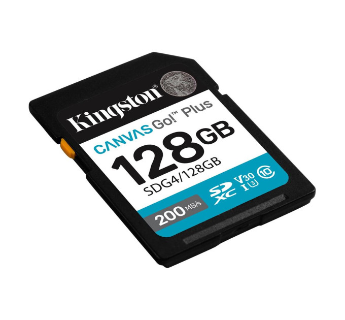Kingston Карта пам`ятi SDXC 128GB UHS-I/U3 Class 10 Kingston Canvas Go! Plus R200/W200MB/s (SDG4/128GB)