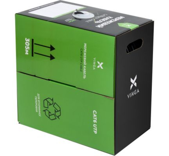 Vinga Кабель мережевий Vinga UTP Cat6 CCA 4 pairs 305 m outdoor (VCDCU6CA305OU)