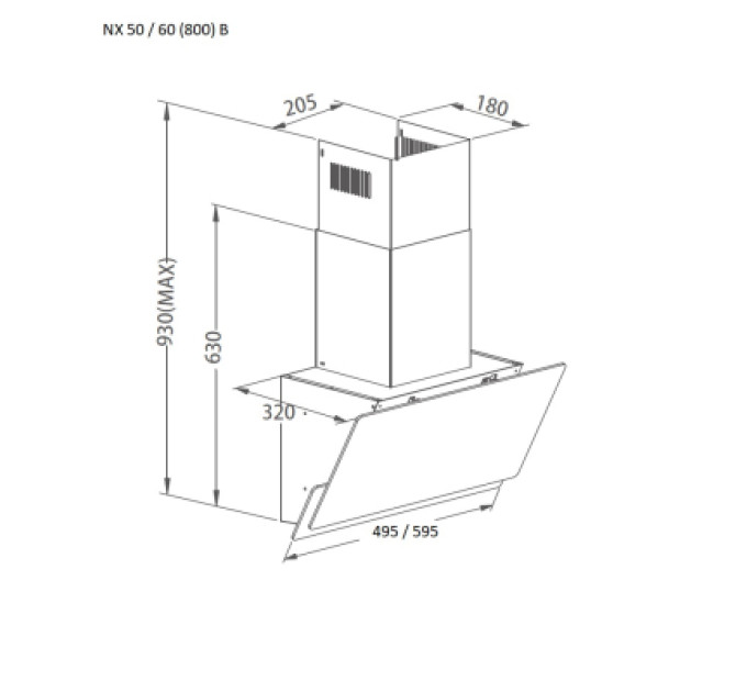 Pyramida Витяжка кухонна Pyramida NX 60 (800) B GBL