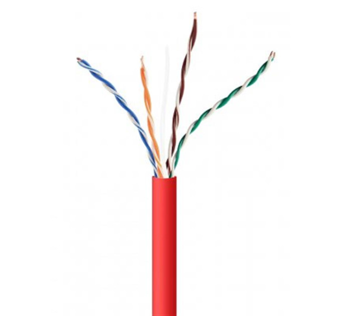 Cablexpert Звита пара,Cablexpert UPC-5004E-SOL-R, CAT5e, одножильна, алюміній під міддю (CCA з AWG24), неекранована, червоний, 305 м
