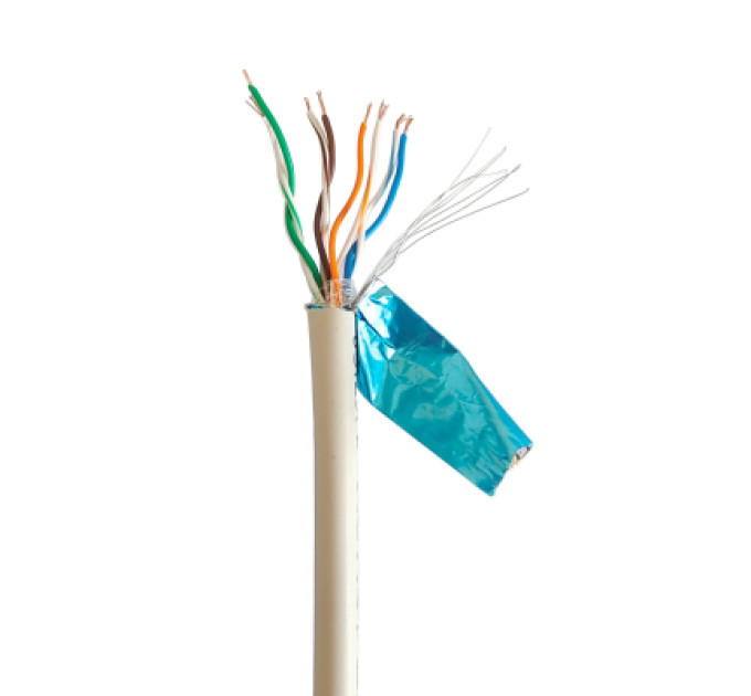 Cablexpert Звита пара, Cablexpert FPC-5004E-L/100, CAT5e, багатожильна, алюміній під міддю (CCA з AWG24), екранована фольгою, 100 м
