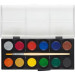 Faber-Castell Акварельні фарби Faber-Castell суха, з пензлем, D24мм, 12 кольорів (32297)