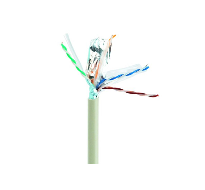 Cablexpert Звита пара,Cablexpert FPC-6004-SOL/100, CAT6, одножильна, алюміній під міддю (CCA з AWG24), екранована фольгою, 100 м