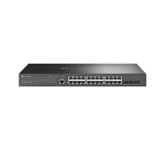 TP-Link JetStream 24-портовий гігабітний керований комутатор з 24 портами PoE+ та 4 портами 10GE SFP+ L2, SG3428XMP TP-LINK