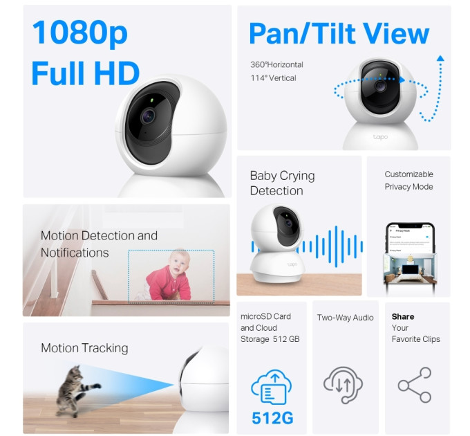 TP-Link Камера  TP-Link Tapo C200C
