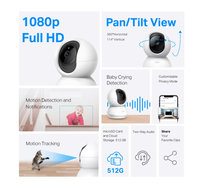TP-Link Камера  TP-Link Tapo C200C