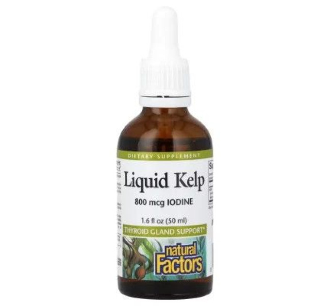 Natural Factors Вітамінно-мінеральний комплекс Natural Factors Водорості у краплях, 800 мкг, Liquid Kel, 50 мл (NFS-02909)