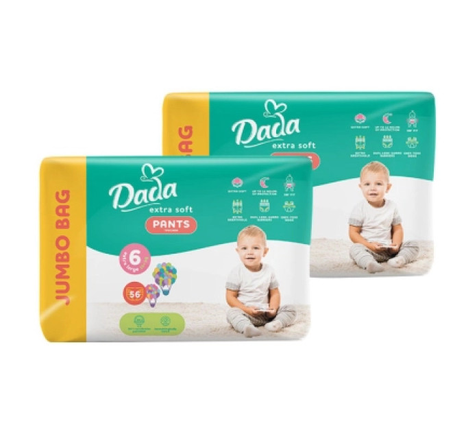 Dada Підгузки Dada Extra Soft 6 XL (15+ кг) 112 шт (2 упаковки по 56 шт) (4820174989514)