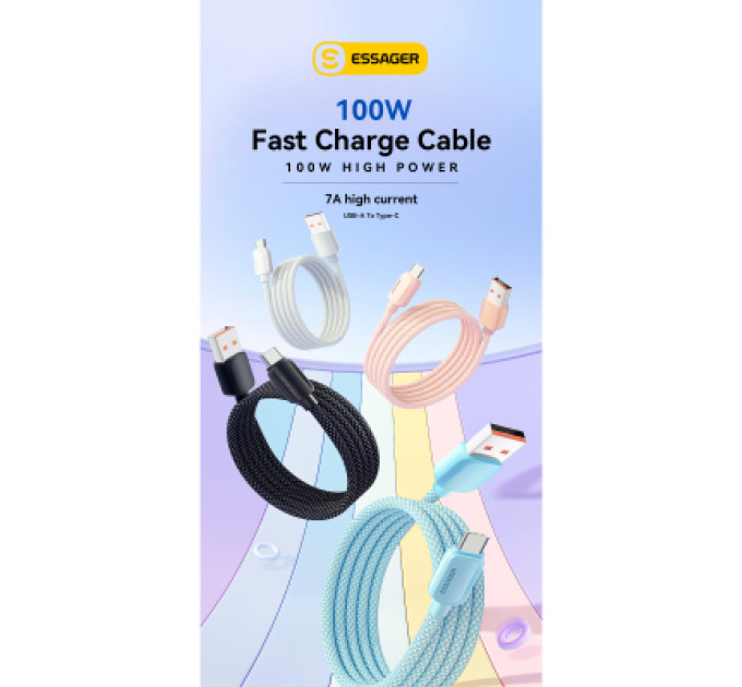 Essager Дата кабель USB 2.0 AM to USB-C 1.0m 100W black Essager (EXC7A-WL01-P)