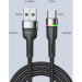 Essager Дата кабель USB 2.0 AM to USB-C 2.0m 3A LED black Essager (EXCT-XCDA01)
