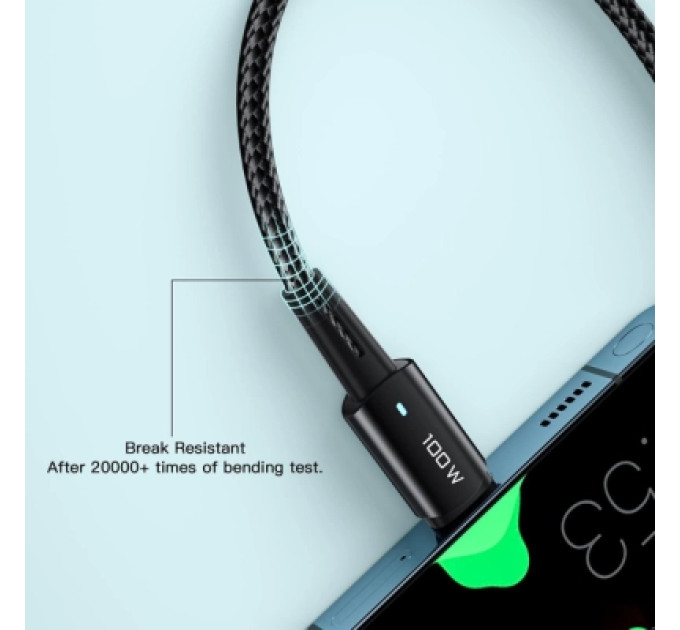 Essager Дата кабель USB-C to USB-C 3.0m 100W black Essager (EXCTT1-CGC01)