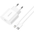 Essager Зарядний пристрій Essager USB-C PD20W + cable USB-C to Lightning white (EFJB02-XBL02-T)