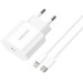 Essager Зарядний пристрій Essager USB-C PD20W + cable USB-C to Lightning white (EFJB02-XBL02-T)