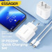Essager Зарядний пристрій Essager USB-C PD20W + cable USB-C to Lightning white (EFJB02-XBL02-T)