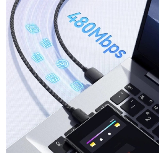 Essager Дата кабель USB 2.0 AM to USB-C 1.0m 100W white Essager (EXC7A-WL02-P)