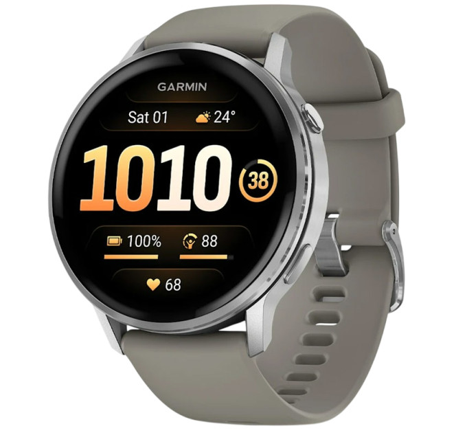 Garmin Смарт-годинник Garmin Venu 4 45mm Silver with Siliver Gray Silicone (010-03014-41)