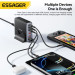 Essager Зарядний пристрій Essager 3xUSB-C + 3xUSB-A 85W GaN black (EZC85W-SXB0G-Z)