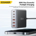 Essager Зарядний пристрій Essager 3xUSB-C + 3xUSB-A 85W GaN black (EZC85W-SXB0G-Z)