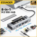 Концентратор  Essager USB-C 8-in-1 HDMI + USB 3.2 + USB-C + SD/TF + M.2 PCIe/NVMe/SATA SSD support