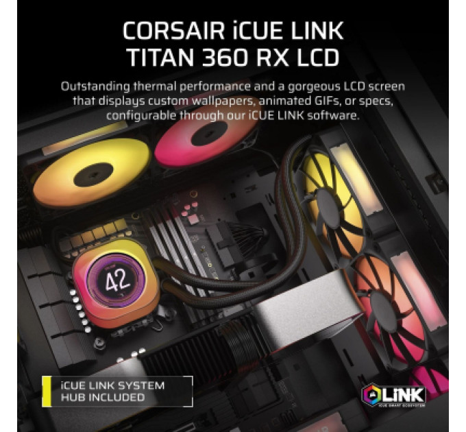 Corsair Система рідинного охолодження Corsair iCUE LINK TITAN 360 RX LCD (CW-9061023-WW)