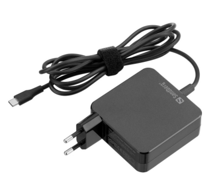 Sandberg Зарядний пристрій Sandberg USB-C 65W GaN built-in cable USB-C 2.0m black (135-79)