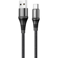 Дата кабель USB 2.0 AM to USB-C 1.0m 3A nylon X50 black HOCO (6931474734235)