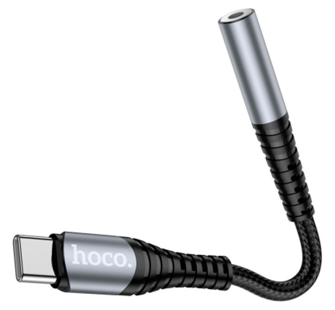 HOCO Адаптер USB-C M to 3.5mm F LS33 metal gray HOCO (6931474761163)