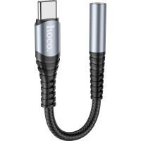 Адаптер USB-C M to 3.5mm F LS33 metal gray HOCO (6931474761163)