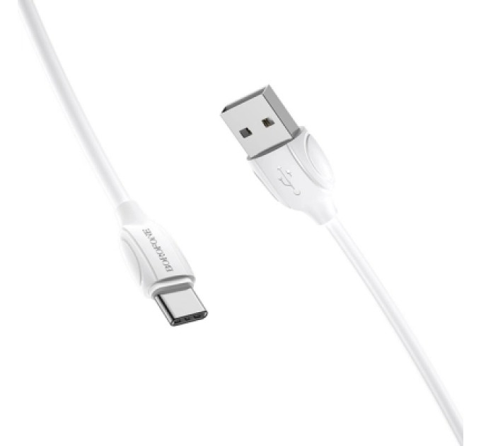 BOROFONE Дата кабель USB 2.0 AM to USB-C 1.0m 3A white BOROFONE (6931474701800)