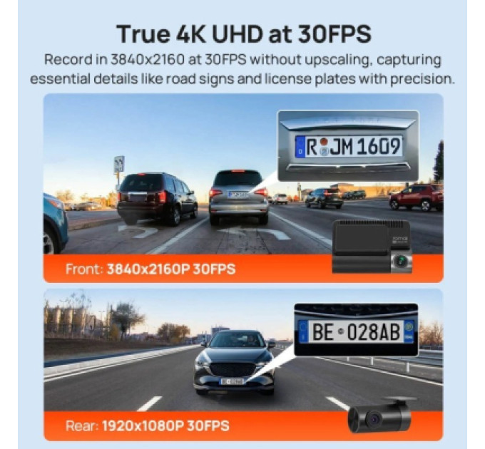 Xiaomi Відеореєстратор Xiaomi 70mai Dash Cam 4K A800SE-2 Set (1182550)