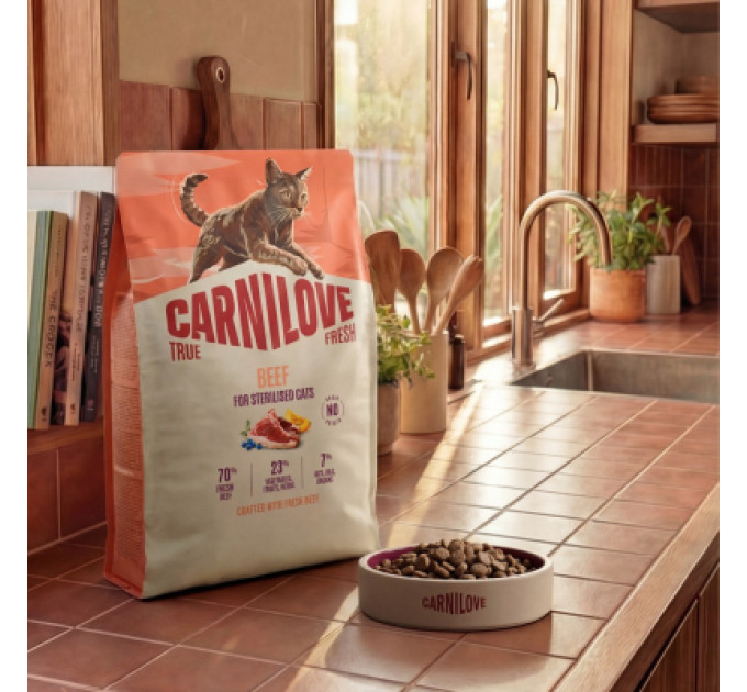 Carnilove Сухий корм для кішок Carnilove True Fresh Beef Sterilised 2 кг (8595602582174)