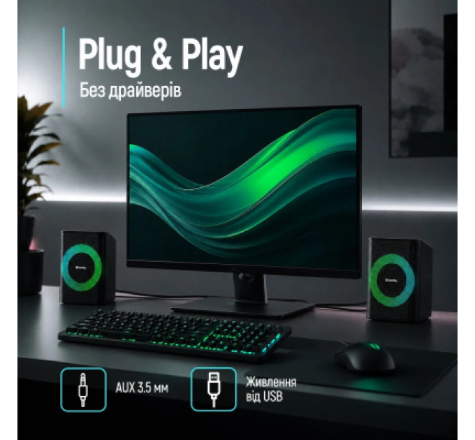 ColorWay Акустична система ColorWay PulseRing 2.0 RGB USB Black (CW-SPU04BK)