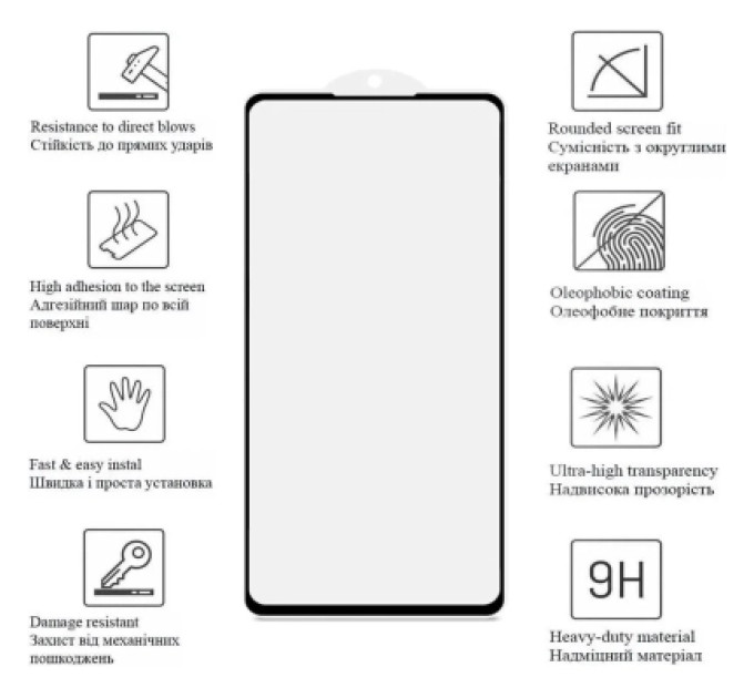 Drobak Скло захисне Drobak Poco C85 Black Frame A+ (333325)