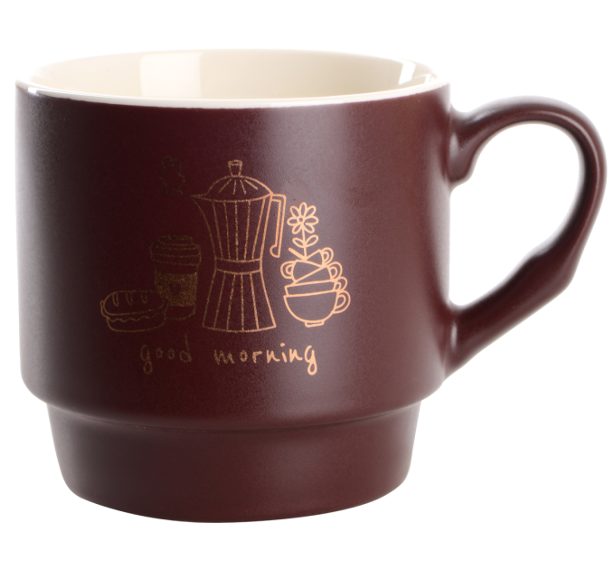 Чашки Limited Edition MORNING COFFEE /НАБІР/4х340 мл на мет.підст (B248-E0963)