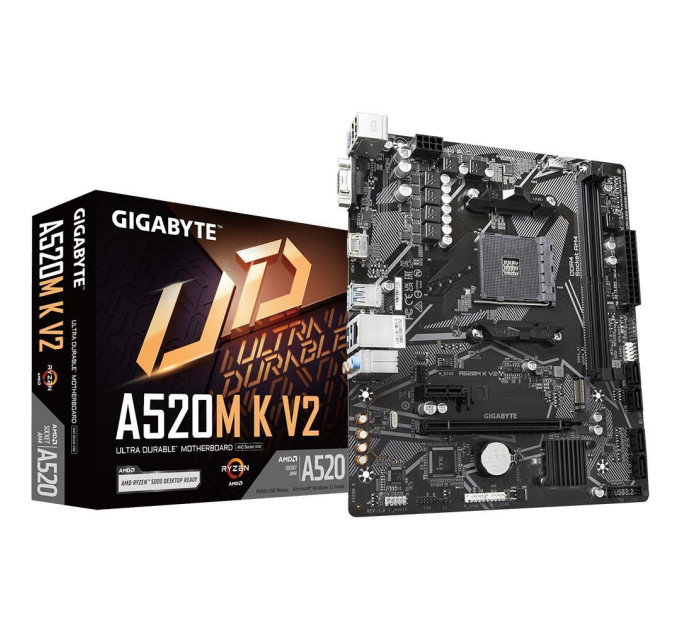 GIGABYTE Материнська плата AMD A520 SAM4 MATX A520M K V2 1.1 GIGABYTE