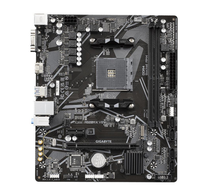 GIGABYTE Материнська плата AMD A520 SAM4 MATX A520M K V2 1.1 GIGABYTE