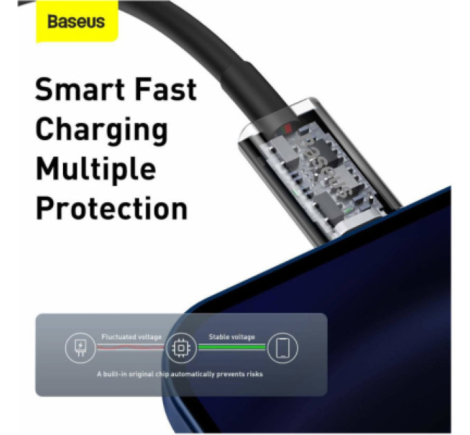 Baseus Дата кабель USB-C to Lightning 1.0m 20W Superior Series Black Baseus (CATLYS-A01)