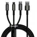 Baseus Дата кабель USB 2.0 AM to Lightning + Micro 5P + Type-C 1.5m 3.5A black Baseus (CAMLTWJ-01)