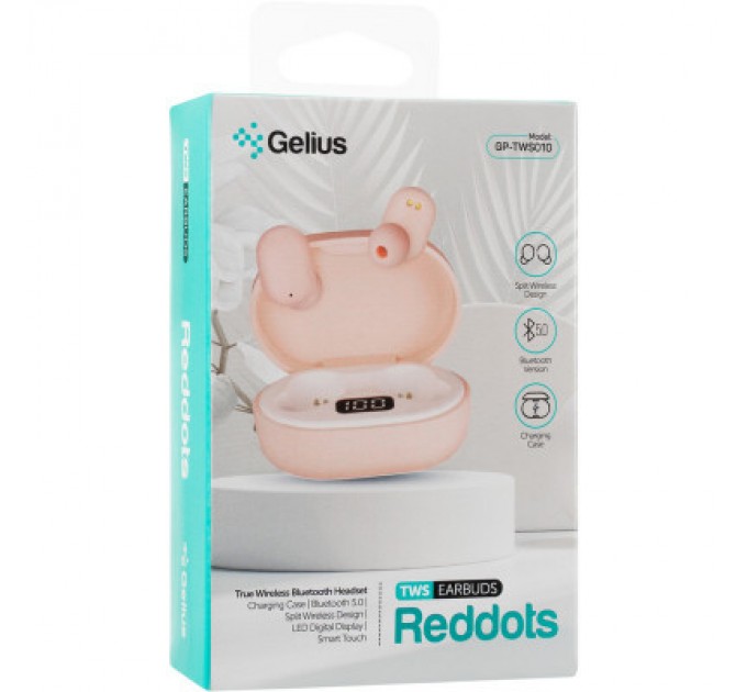 Gelius Pro Навушники Gelius Pro Reddots TWS Earbuds GP-TWS010 Pink (00000082298)